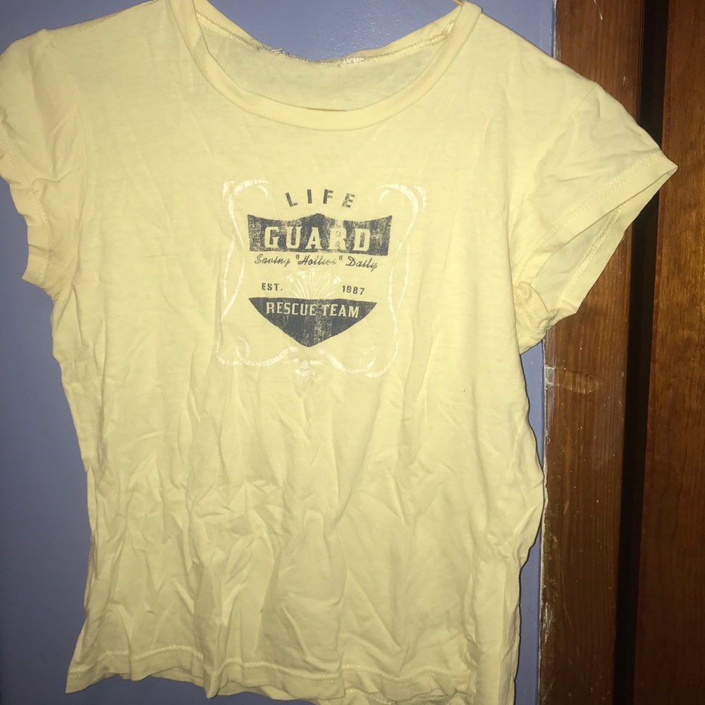 A light yellow life guard rescue team cute tee !